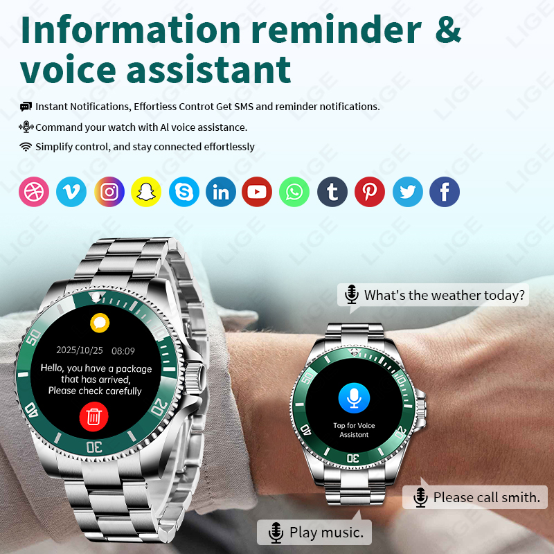 Смарт-часы LIGE 2026: спортивн – обзор и цена Hybrid Smartwatch