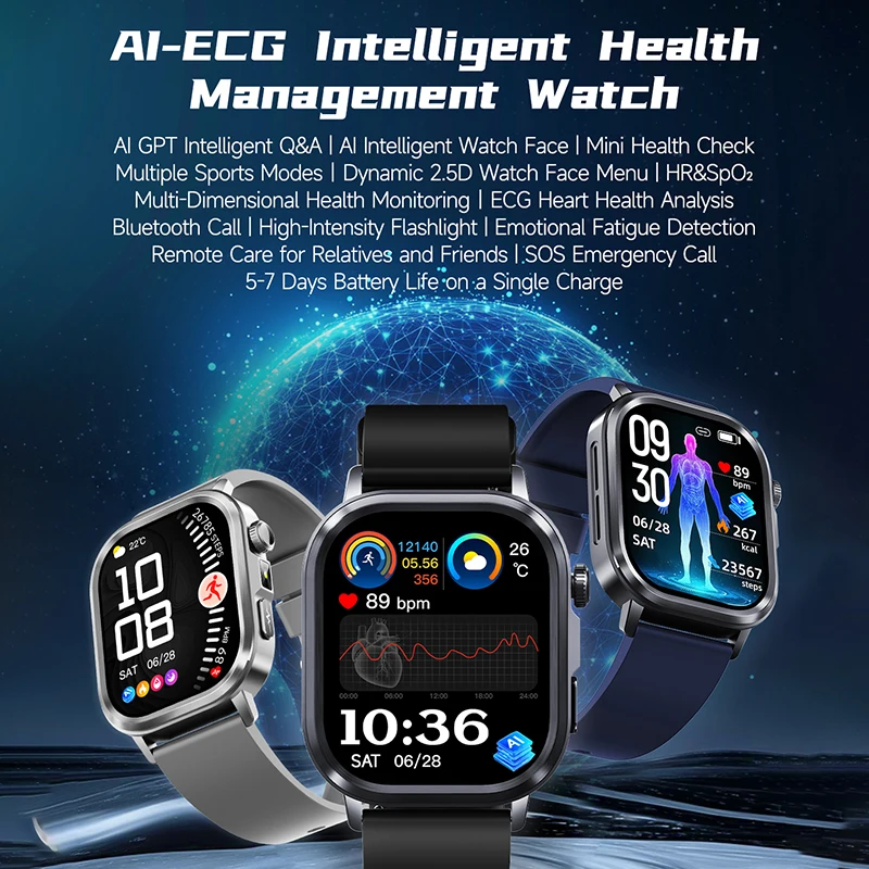 2025 Новый ЭКГ + HRV AI Диагно – обзор и цена Smartwatch Professional Watches For Men
