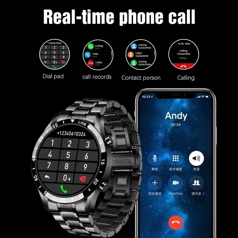 LIGE Новые Bluetooth-смарт-час – обзор и цена Hybrid Smartwatch